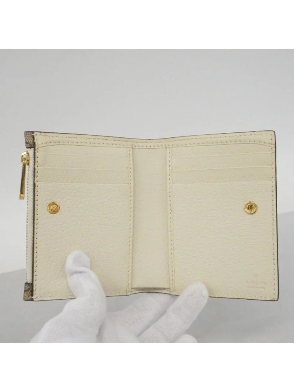 ★SOLD★ Gucci Wallet GG Supreme Sherry Line Brown Gold - Picture 3 of 7